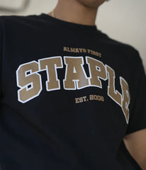 Staple Heavy College Tee Black Metallic Gold Staple